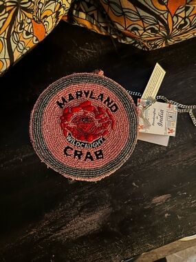 T.J.Maxx Pink Beaded 'Maryland Crab' Round Travel Bag Charm